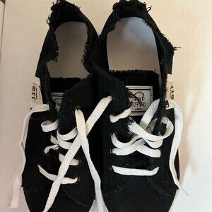 Maison Mihara Yasuhiro Womens Low Top Sneakers Black Lace Up Distressed